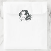 Supergirl Black and White Zeichn 2 Runder Aufkleber (Tasche)