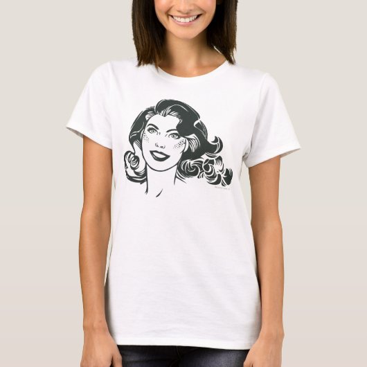 Supergirl Black and White Zeichn 2 T-Shirt (Vorderseite)