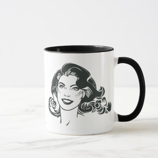 Supergirl Black and White Zeichn 2 Tasse (Rechts)