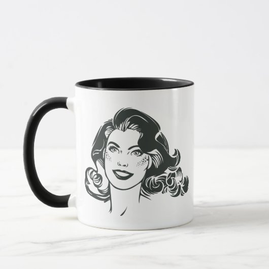 Supergirl Black and White Zeichn 2 Tasse (Links)