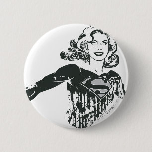 Supergirl Black and White Zeichnend 1 Button