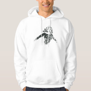 Supergirl Black and White Zeichnend 1 Hoodie