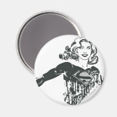 Supergirl Black and White Zeichnend 1 Magnet (Vorderseite/Rückseite)