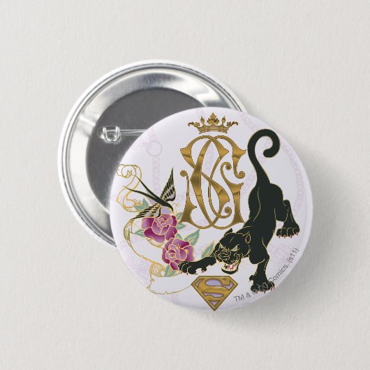 Supergirl Black Panther Button (Vorne & Hinten)