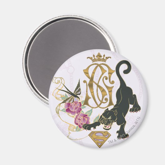 Supergirl Black Panther Magnet (Vorderseite/Rückseite)