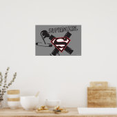 Supergirl Black Safety Buttone Poster (Küche)