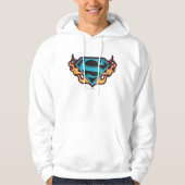 Supergirl blaues Logo mit Flammen Hoodie (Vorderseite)