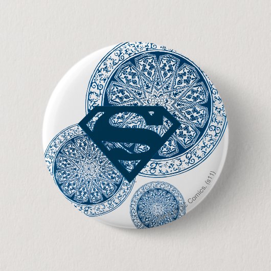 Supergirl Blue Circle Design Button (Vorderseite)