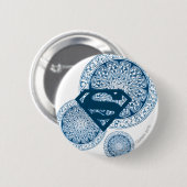 Supergirl Blue Circle Design Button (Vorne & Hinten)
