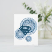Supergirl Blue Circle Design Postkarte (Stehend Vorderseite)