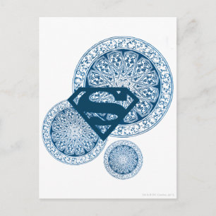 Supergirl Blue Circle Design Postkarte