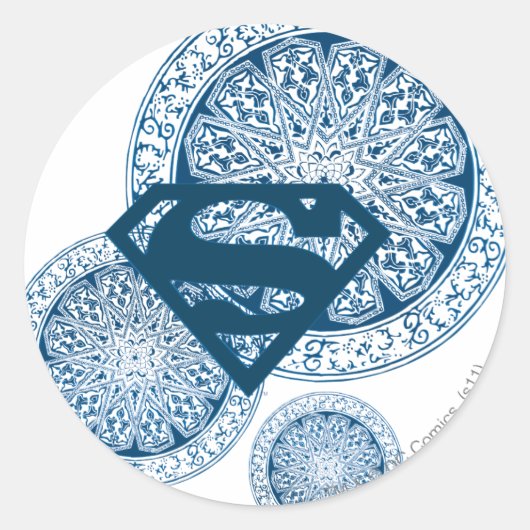 Supergirl Blue Circle Design Runder Aufkleber (Vorderseite)