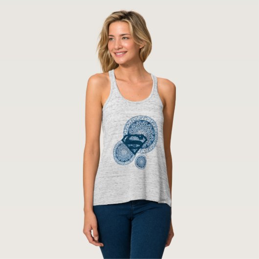 Supergirl Blue Circle Design Tank Top (Vorderseite Vollansicht)