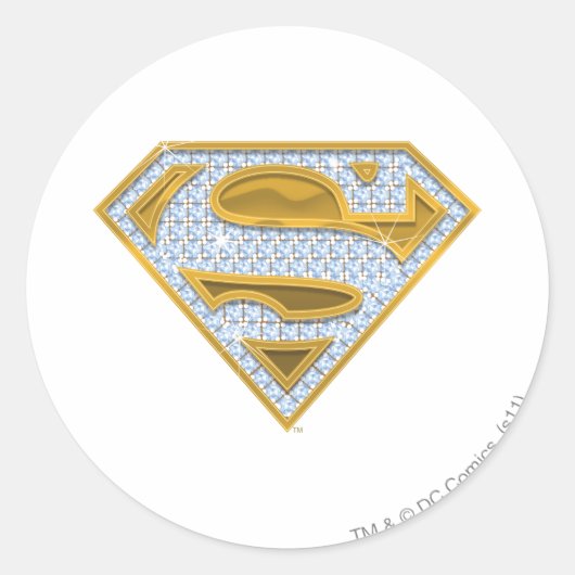 Supergirl Blue Jewels Runder Aufkleber (Vorderseite)