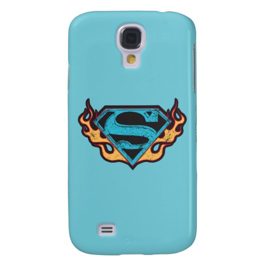 Supergirl Blue Logo mit Flammen Case-Mate Samsung Galaxy Hülle (Rückseite)