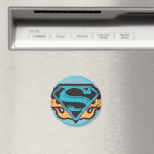 Supergirl Blue Logo mit Flammen Magnet (In Situ (Geschirrspüler))