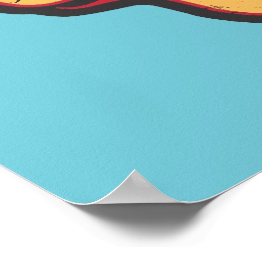 Supergirl Blue Logo mit Flammen Poster (Ecke)