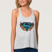 Supergirl Blue Logo mit Flammen Tank Top (Vorderseite)