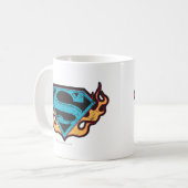 Supergirl Blue Logo with Flames Kaffeetasse (Vorderseite Links)