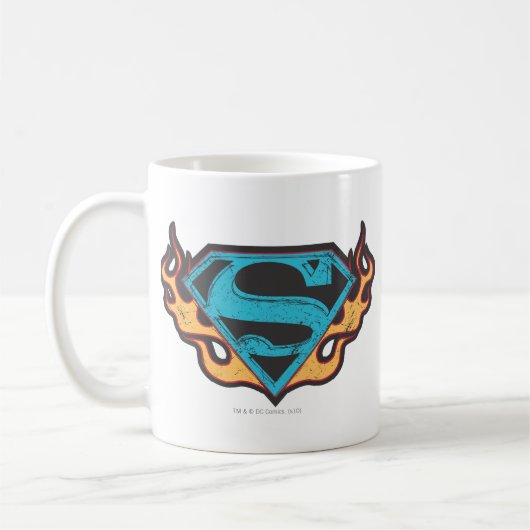Supergirl Blue Logo with Flames Kaffeetasse (Links)