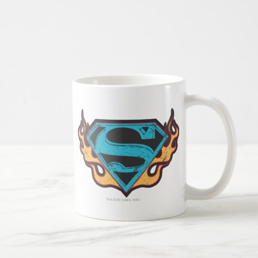 Supergirl Blue Logo with Flames Kaffeetasse (Rechts)