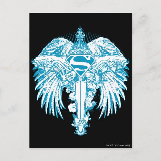 Supergirl Blue Wings Postkarte (Vorderseite)
