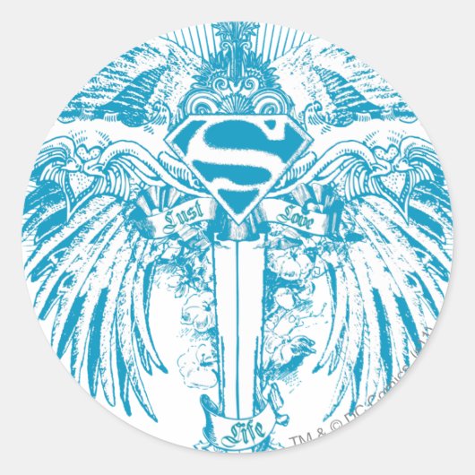 Supergirl Blue Wings Runder Aufkleber (Vorderseite)