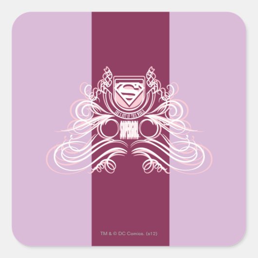 Supergirl Blüh Design Quadratischer Aufkleber (Vorderseite)