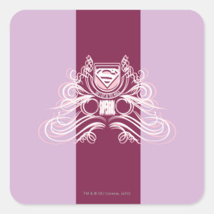 Supergirl Blüh Design Quadratischer Aufkleber
