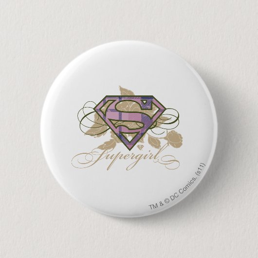 Supergirl-Blume Button (Vorderseite)