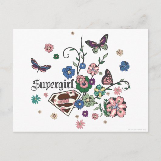 Supergirl Butterflies Postkarte (Vorderseite)