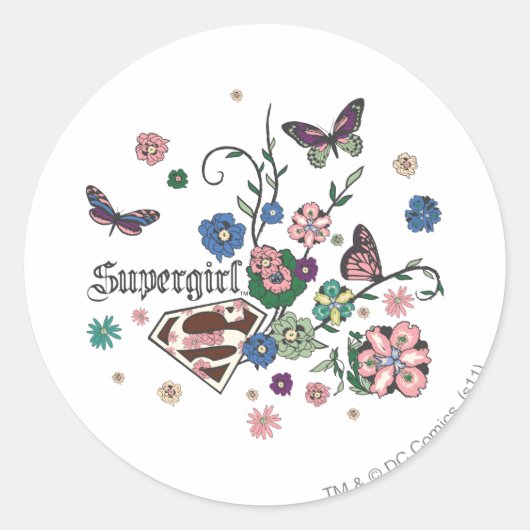 Supergirl Butterflies Runder Aufkleber (Vorderseite)