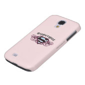 Supergirl Button Strips Schwarz und Rosa Case-Mate Samsung Galaxy Hülle (unten)