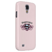 Supergirl Button Strips Schwarz und Rosa Case-Mate Samsung Galaxy Hülle (Rückseite/rechts)