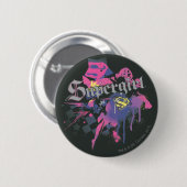 Supergirl Checkered Spritzer Button (Vorne & Hinten)