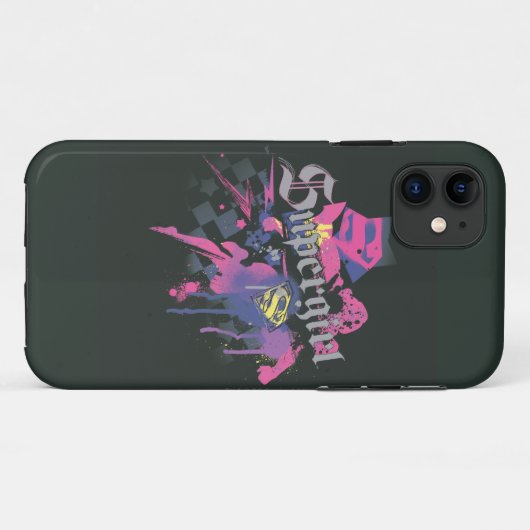 Supergirl Checkered Spritzer Case-Mate iPhone Hülle (Rückseite (Horizontal))