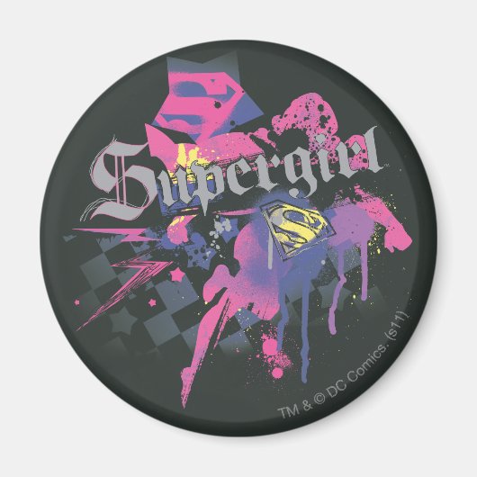 Supergirl Checkered Spritzer Magnet (Vorne)