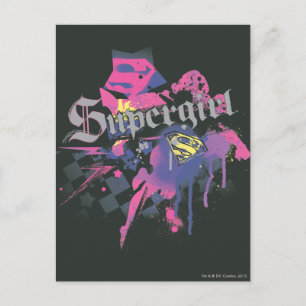 Supergirl Checkered Spritzer Postkarte