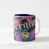 Supergirl Checkered Spritzer Zweifarbige Tasse (VorderseiteRechts)
