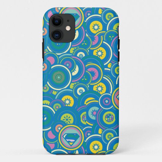 Supergirl Circle Blue Muster Case-Mate iPhone Hülle (Rückseite)