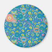 Supergirl Circle Blue Muster Magnet (Vorne)