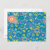 Supergirl Circle Blue Muster Postkarte (Vorne/Hinten)