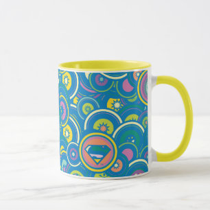 Supergirl Circle Blue Muster Tasse