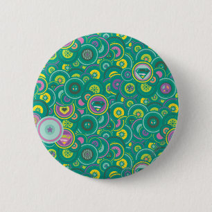 Supergirl Circle Green Muster Button