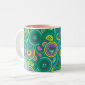 Supergirl Circle Green Muster Zweifarbige Tasse (Vorderseite Links)