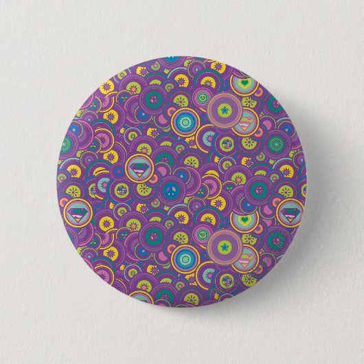 Supergirl Circle Lila Muster Button (Vorderseite)