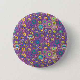 Supergirl Circle Lila Muster Button