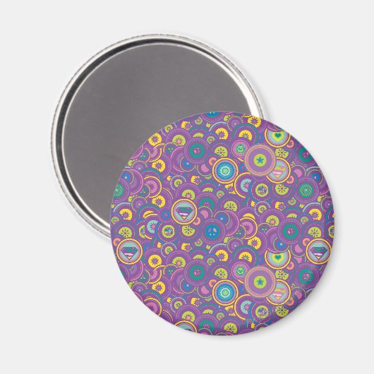 Supergirl Circle Lila Muster Magnet (Vorderseite/Rückseite)
