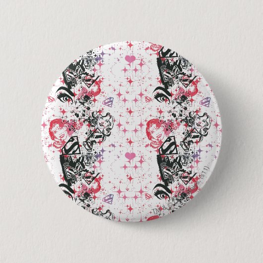 Supergirl Collage Pattern Button (Vorderseite)