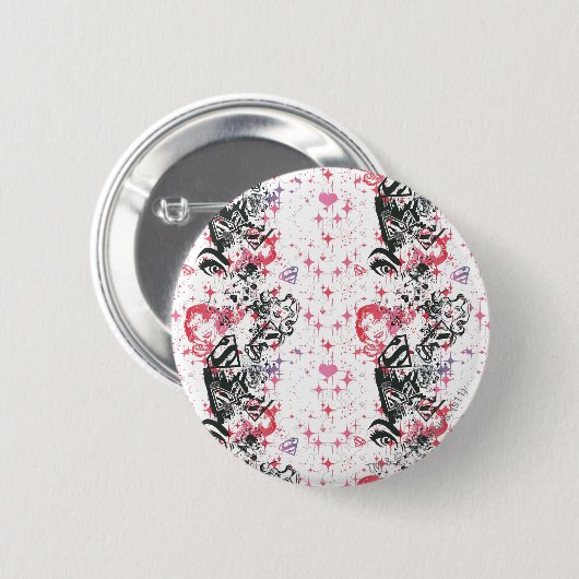 Supergirl Collage Pattern Button (Vorne & Hinten)